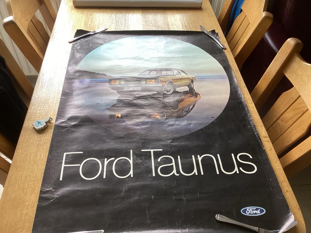 Ford Taunus Poster - Klassieke Auto Reclame, Ophalen of Verzenden