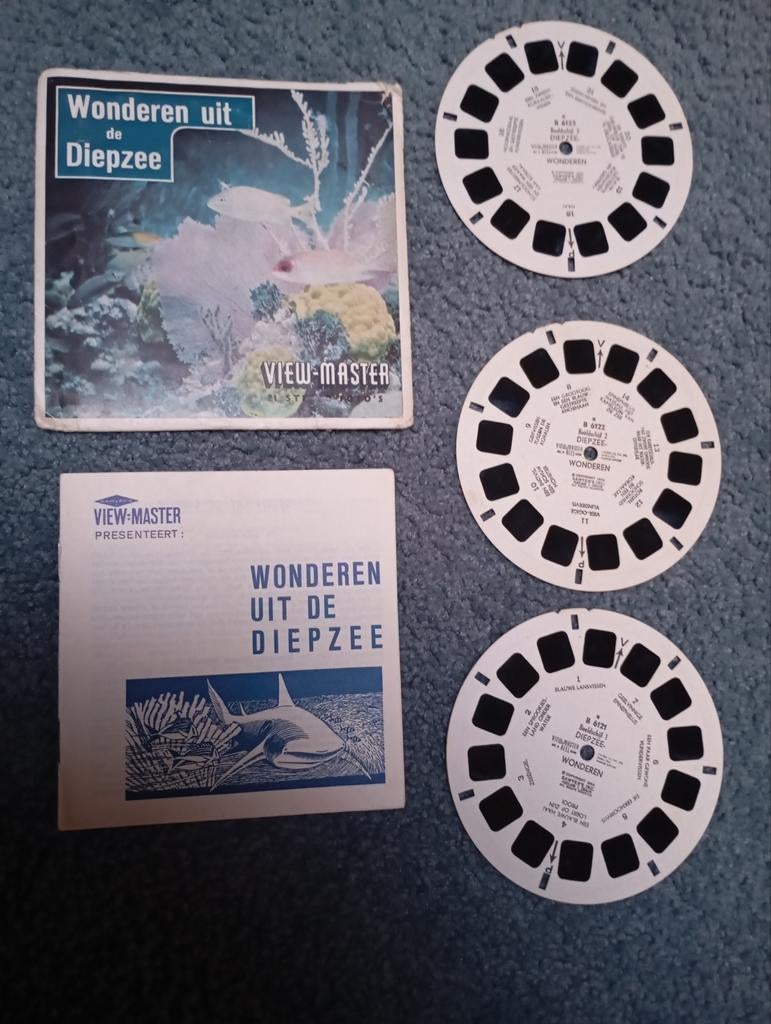 Vintage View Master 3 Schijven Wonderen uit de Diepzee, Ophalen of Verzenden, Gebruikt