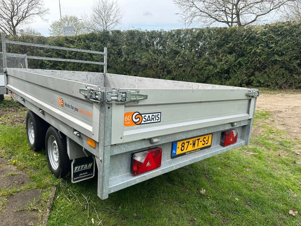 Nette Saris plateauwagen 310x175 BJ2019 2000KG, Ophalen of Verzenden, Zo goed als nieuw