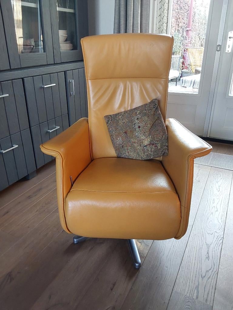 Leren Relaxfauteuil, Huis en Inrichting, Fauteuils, Ophalen, Gebruikt, 75 tot 100 cm, Leer