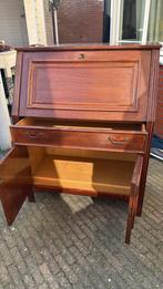Vintage Eiken Secretaire / Schrijfbureau met Klapblad, Huis en Inrichting, Ophalen, Gebruikt