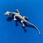 Zilveren Salamander  Hagedis Broche – Marcasiet – 8,5 cm, 10 cm of meer, Gebruikt, Ophalen of Verzenden, Nvt