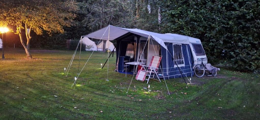 Beyerland Vitesse 350-DD - Compacte caravan uit 1987, Caravans en Kamperen, Dwarsbed, Treinzit, Particulier, Beyerland