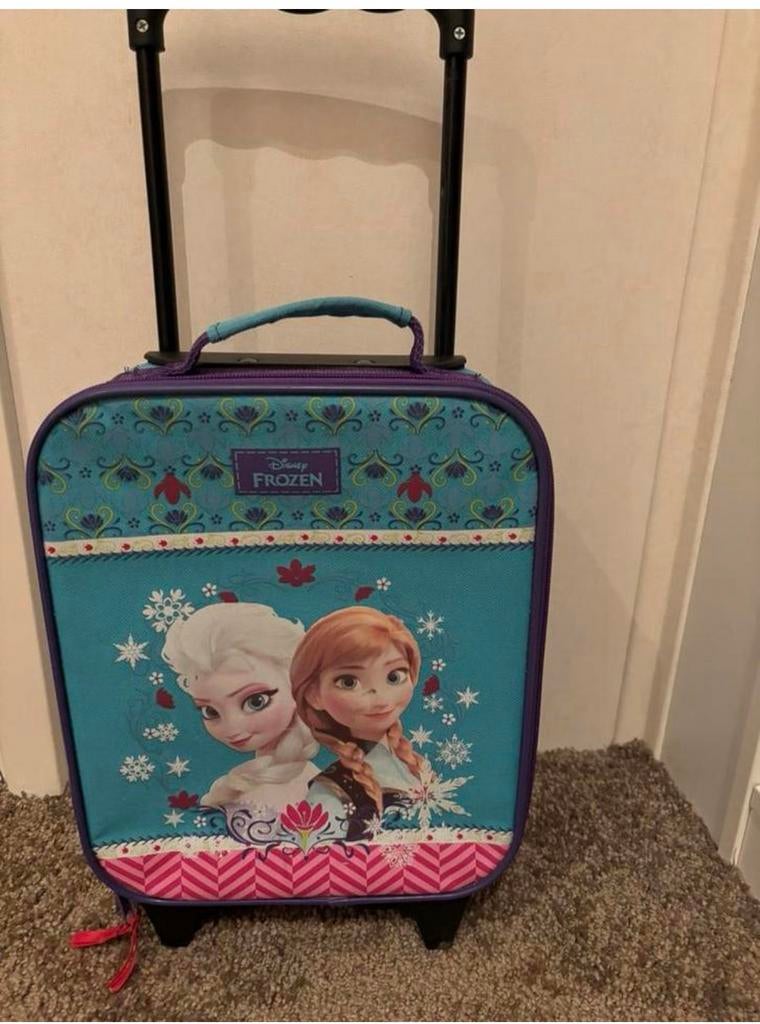 Frozen Anna & Elsa Trolley Koffer - Ideaal voor Kinderen, Ophalen of Verzenden, Gebruikt, Zacht kunststof, Uitschuifbare handgreep