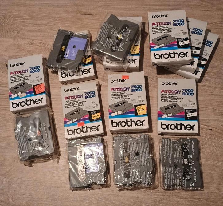 9x Brother p-touch tape 9 12 24 mm 15m pt-7000 pt-8000 pt-pc, Computers en Software, Labelprinters, Nieuw, Tape-label, Ophalen of Verzenden