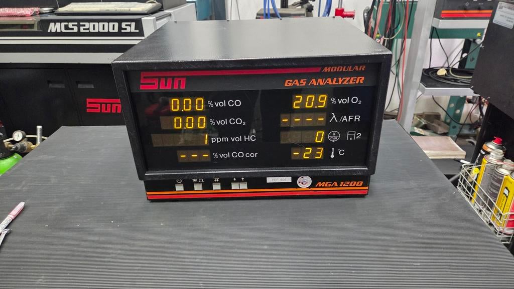 Sun MGA1200 4-GAS tester CO meter - APK klaar, Auto diversen, Autogereedschap, Ophalen