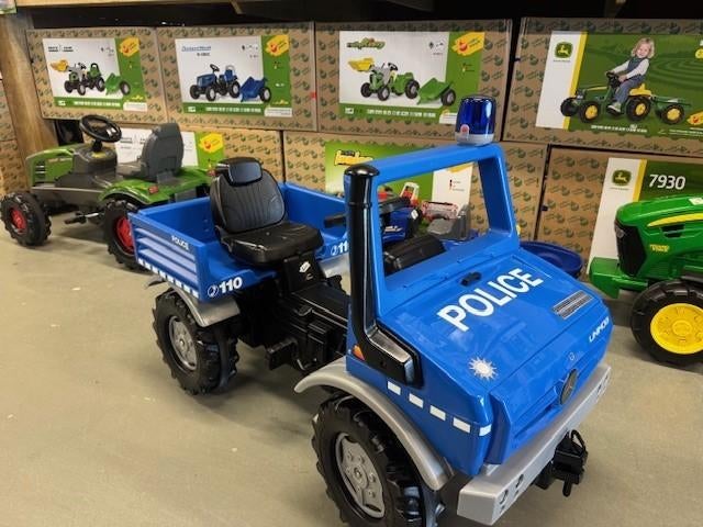 Rolly Toys Unimog Politie TrapTractor Met Zwaailicht auto