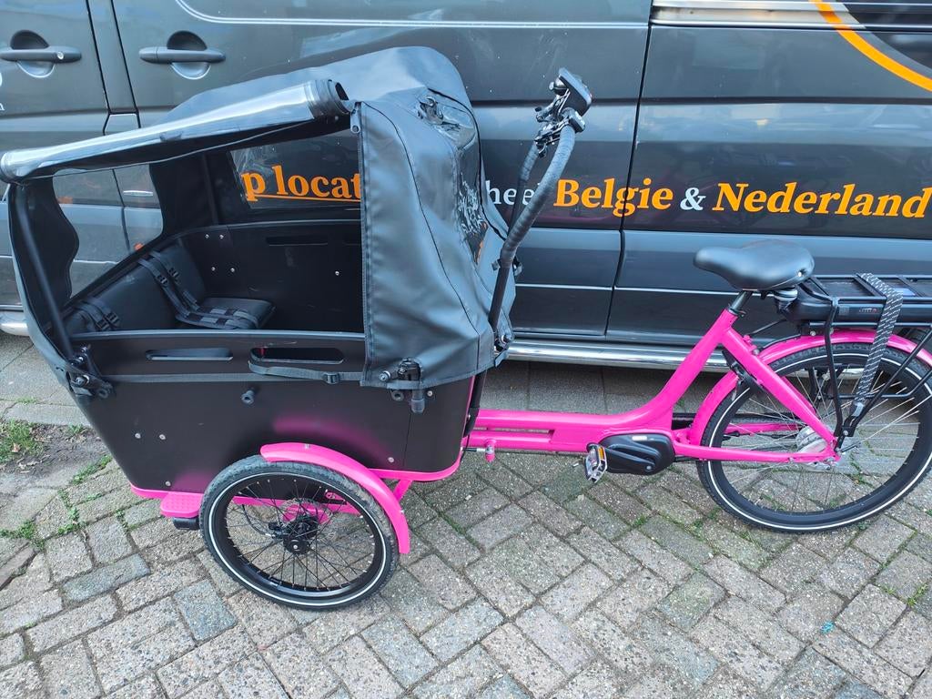 Super mooie roze bakfiets, Fietsen en Brommers, Fietsen | Bakfietsen, Zo goed als nieuw, Overige merken, 4 kinderen of meer, Elektrisch