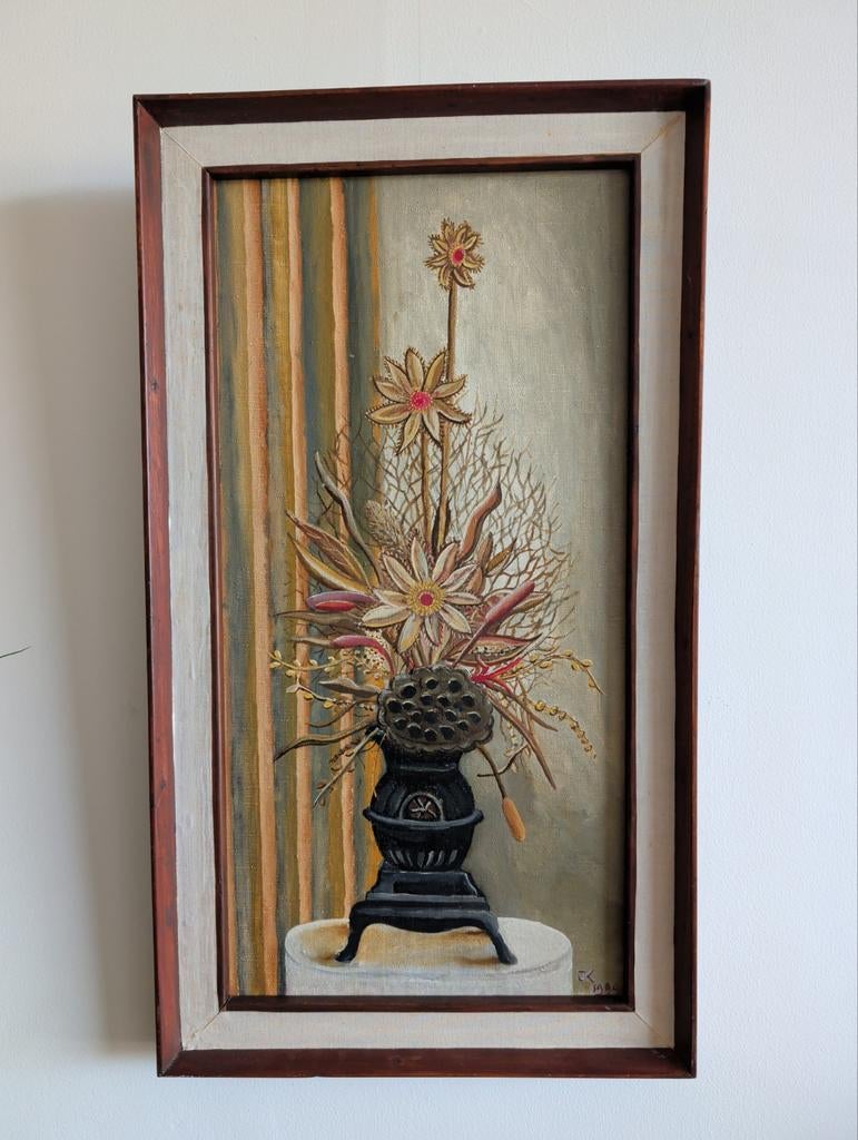 Stilleven schilderij 30x60cm, Antiek en Kunst, Kunst | Schilderijen | Klassiek, Ophalen of Verzenden