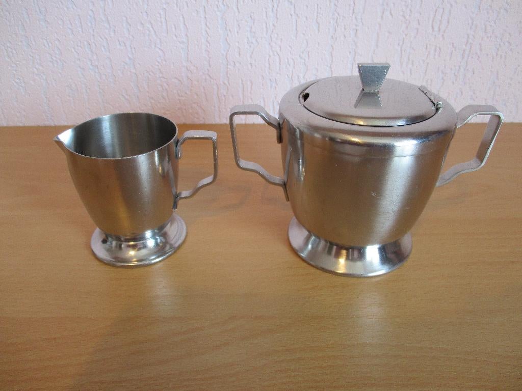 Suiker en melk set - Rvs - Gero Zilmeta, Overige materialen, Overige typen, Ophalen of Verzenden, Zo goed als nieuw