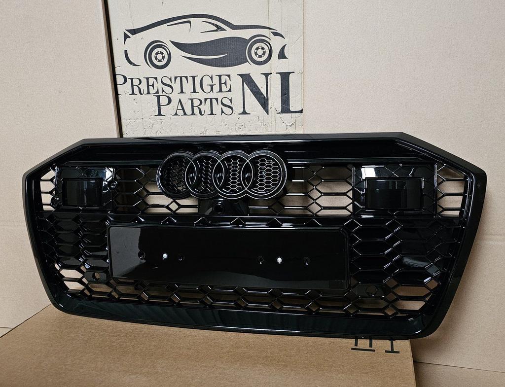 Grill Audi A6 C8 4K S-line S6 RS6 LOOK GRILLE HOOGLANS ZWART, -, Voor, Nieuw, Ophalen of Verzenden