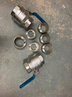 Kogelkranen 3 inch en diverse lasstukken, Gebruikt, Overige typen, Ophalen of Verzenden, Rvs