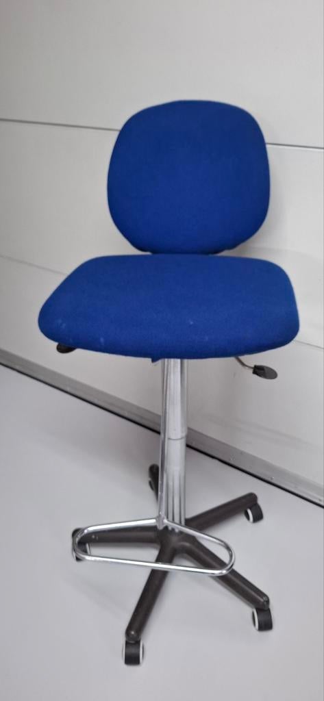 Hoge Werkplaatsstoel, Ophalen, Gebruikt, Blauw