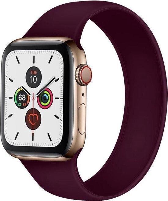Apple Watch Silicone Solo Loop Plum Size 1 & 4, Watch 38mm t/m 42mm, Bandje, Apple, Nieuw