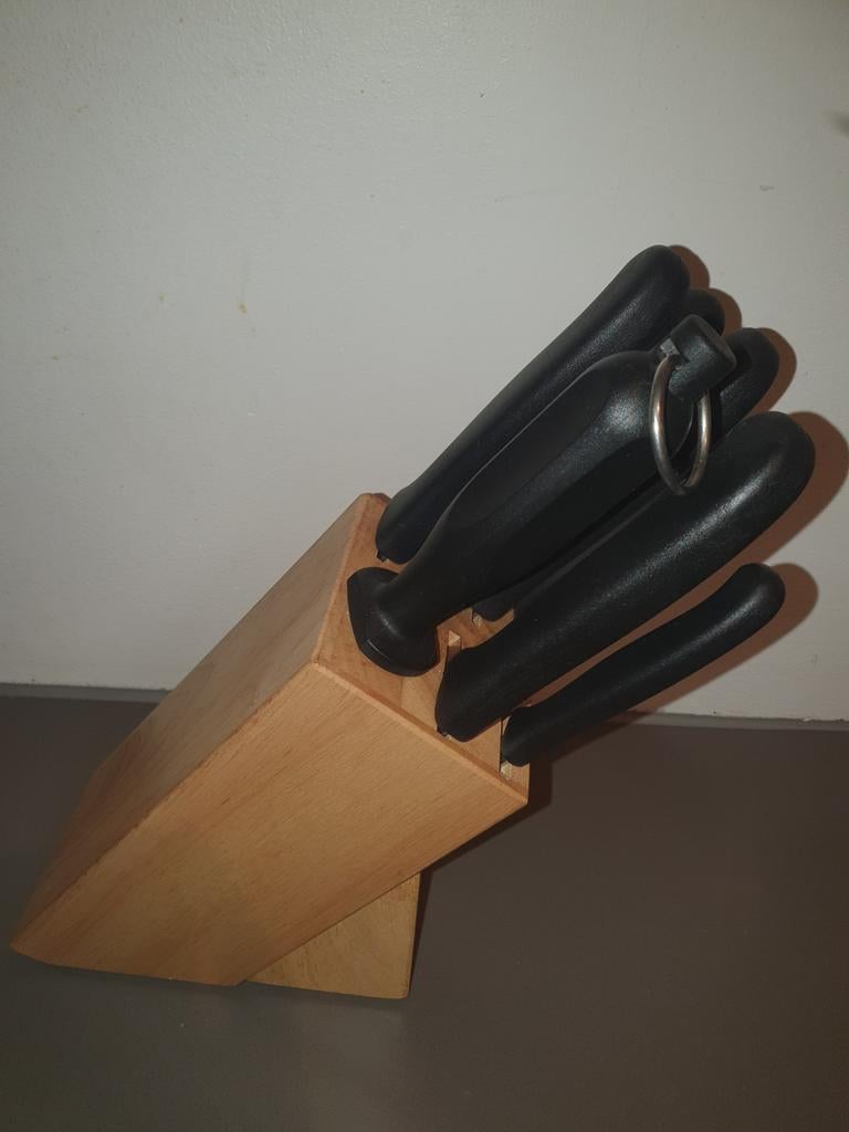 Messenblok - diverse roestvrije stalen messen, Ophalen, Gebruikt