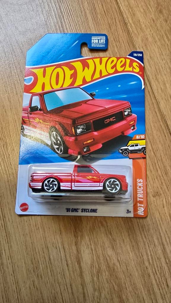 Hot Wheels '91 GMC Syclone - Rode Pick-up Truck, Hobby en Vrije tijd, Modelbouw | Auto's en Voertuigen, Ophalen of Verzenden