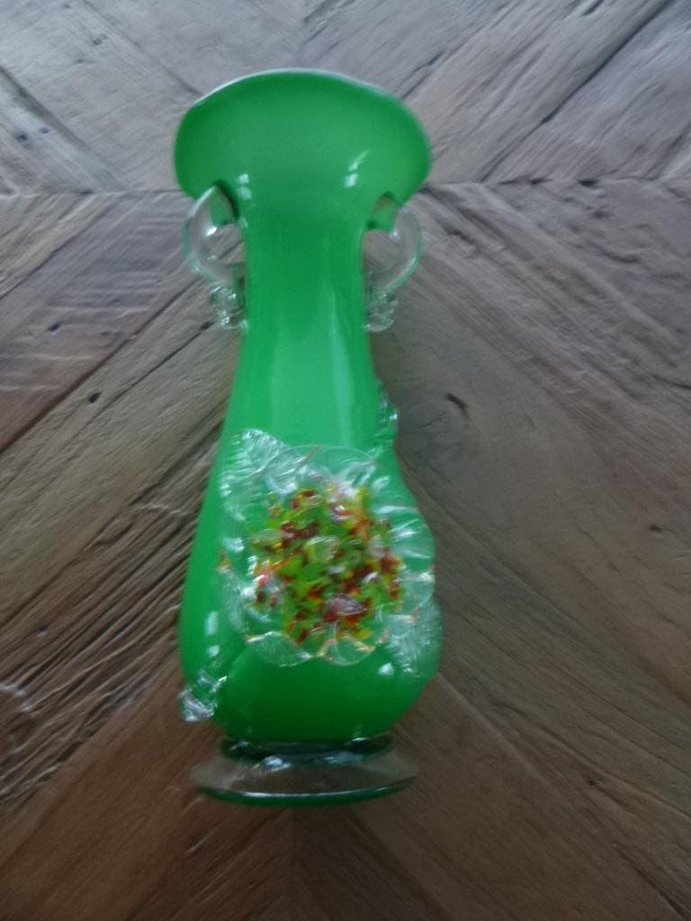 mooie groene vaas van glas (murano), Ophalen of Verzenden, Huis en Inrichting