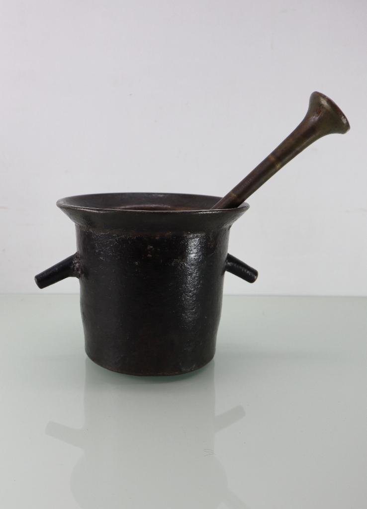 Antieke bronzen vijzel, Ophalen of Verzenden, Brons