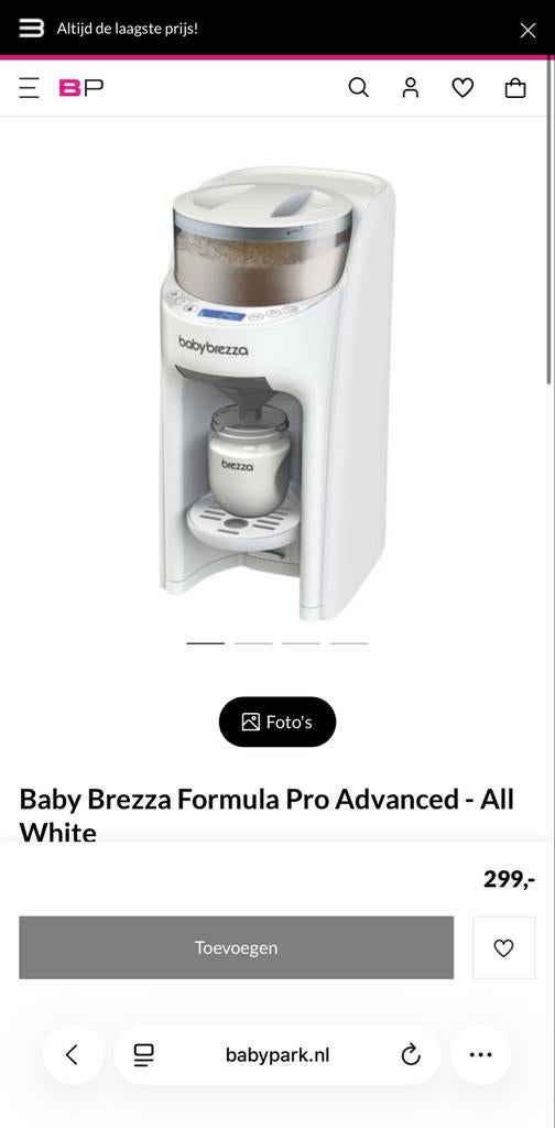 Baby Brezza Formula Pro Advanced - All White, Kinderen en Baby's, Babyvoeding en Toebehoren, Ophalen of Verzenden, Zo goed als nieuw