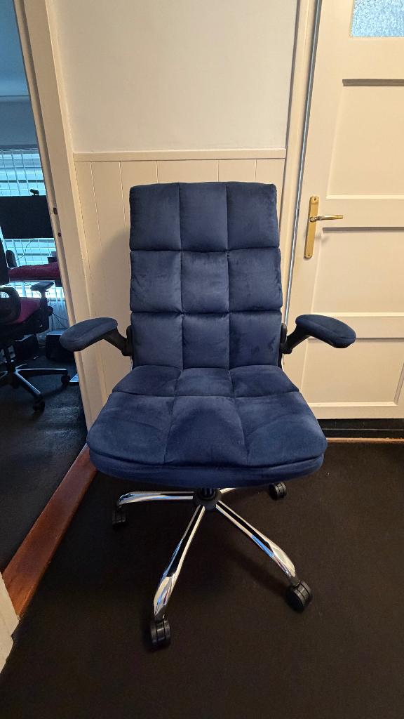 bureaustoel fauteuil, Huis en Inrichting, Ophalen, Zo goed als nieuw, Blauw, Bureaustoel