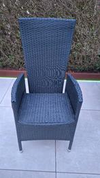 4 Jutlandia zwarte verstelbare tuinstoel inclusief kussen, Ophalen, Zo goed als nieuw, Kunststof, Verstelbaar