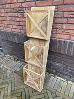 Houten tijdschriftenbak met 3 vakken, Ophalen, Gebruikt, Overig