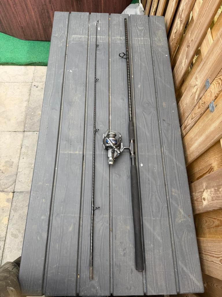 Shakespeare Mentor gls spinhengel met shakespeare molen, Ophalen, Zo goed als nieuw, Hout, Overige typen