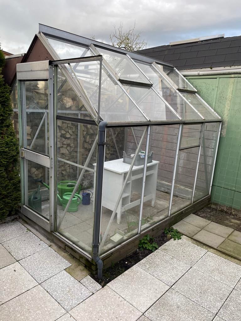 Hobbykas tuinkas aluminium, Ophalen, Gebruikt, Kweekkas, Glas