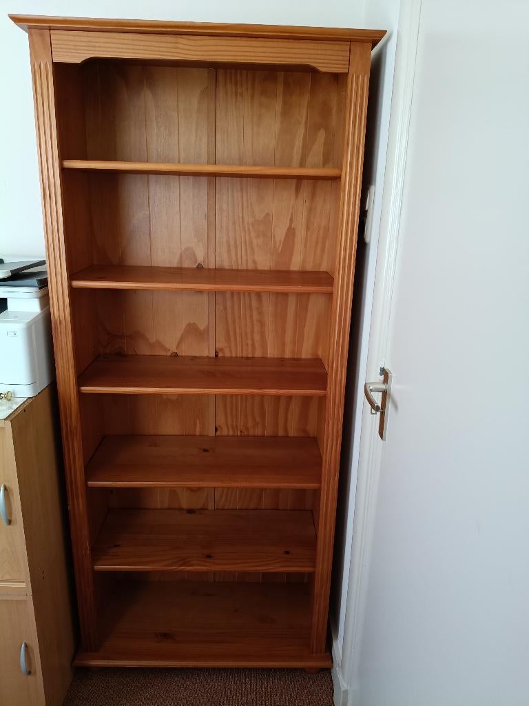 Geloogd grenen boekenkast, Ophalen, Gebruikt, 75 tot 100 cm, 150 tot 200 cm