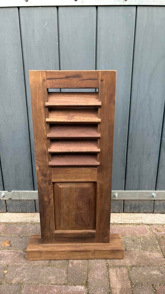 Louvre luik geleefd teakehout, Huis en Inrichting, Woonaccessoires | Kamerschermen, Nieuw, Ophalen of Verzenden