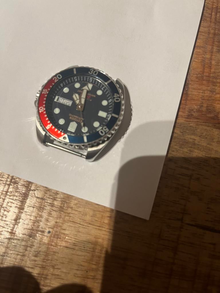 Citizen duikhorloge, Sieraden, Tassen en Uiterlijk, Horloges | Heren, Ophalen, Zo goed als nieuw, Staal, Citizen