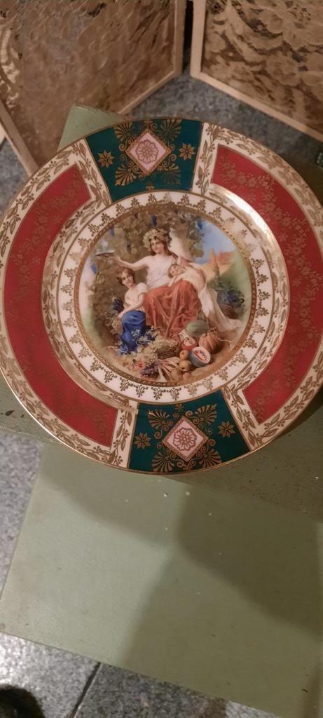 Antiek decoratief bordcarlsbad decor, Ophalen of Verzenden