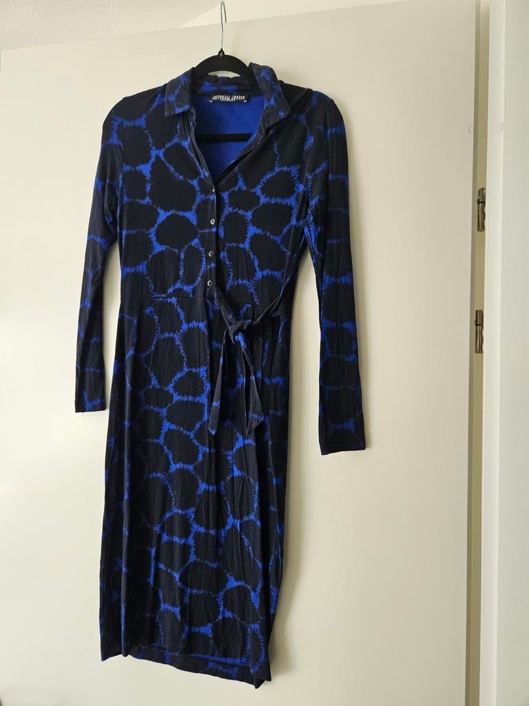 Jurk juffrouw Jansen maat S, Blauw, Ophalen of Verzenden, Zo goed als nieuw, Maat 36 (S)