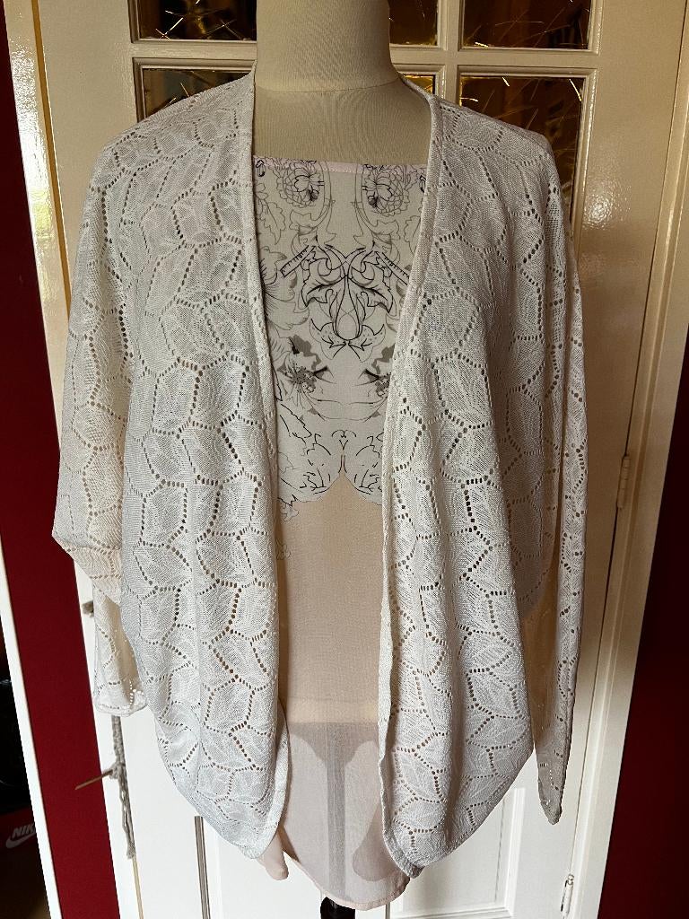 vintage kanten vest, Ophalen, Zo goed als nieuw, Maat 38/40 (M), Beige