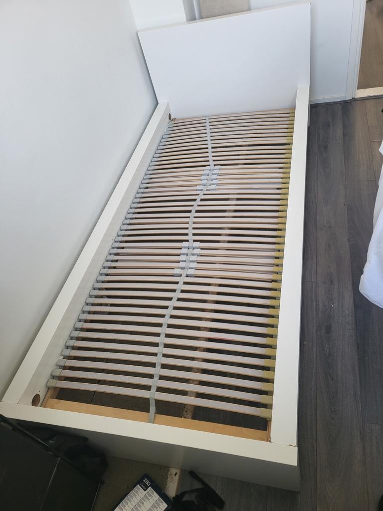 Extra lang 220cm eenpersoonsbed wit ikea, Ophalen, Gebruikt, 90 cm, Eenpersoons