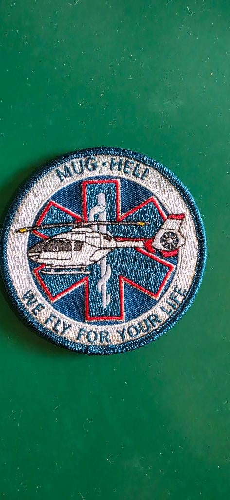 Belgische traumahelikopter Mug-Heli patch, Ophalen of Verzenden, Overige soorten, Overige gebieden, Embleem of Badge