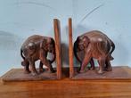 Vintage houten boekensteunen olifant jaren 50, Antiek en Kunst, Ophalen of Verzenden