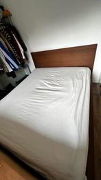 Ikea Malm Bedframe 140x200 met 2 lades - Donkerbruin, Ophalen, Gebruikt, Bruin, Tweepersoons