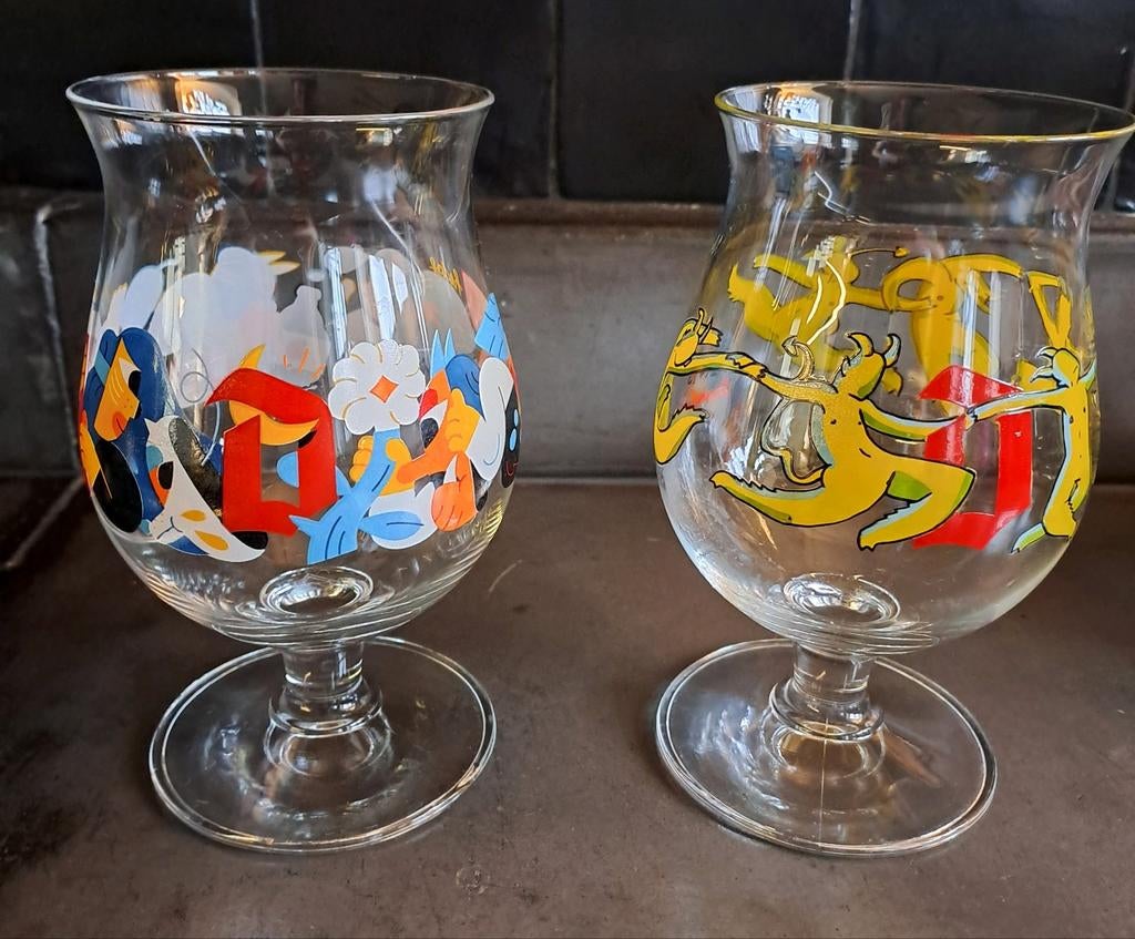 Twee Duvel glazen, Ophalen, Gebruikt, Bierglas