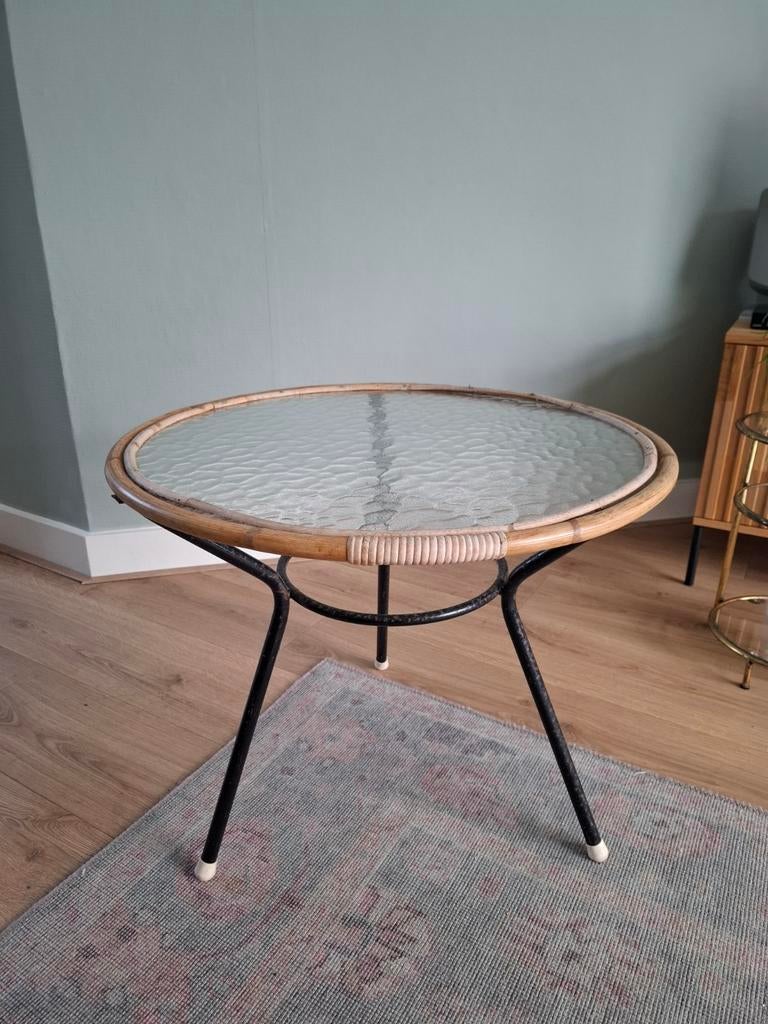Vintage: Rohé tafel Ø64 cm., Minder dan 55 cm, Gebruikt, Rond, Ophalen