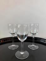 3 bitterglazen Copier Gilde ca. 1945 gezandstraald merkteken, Ophalen of Verzenden