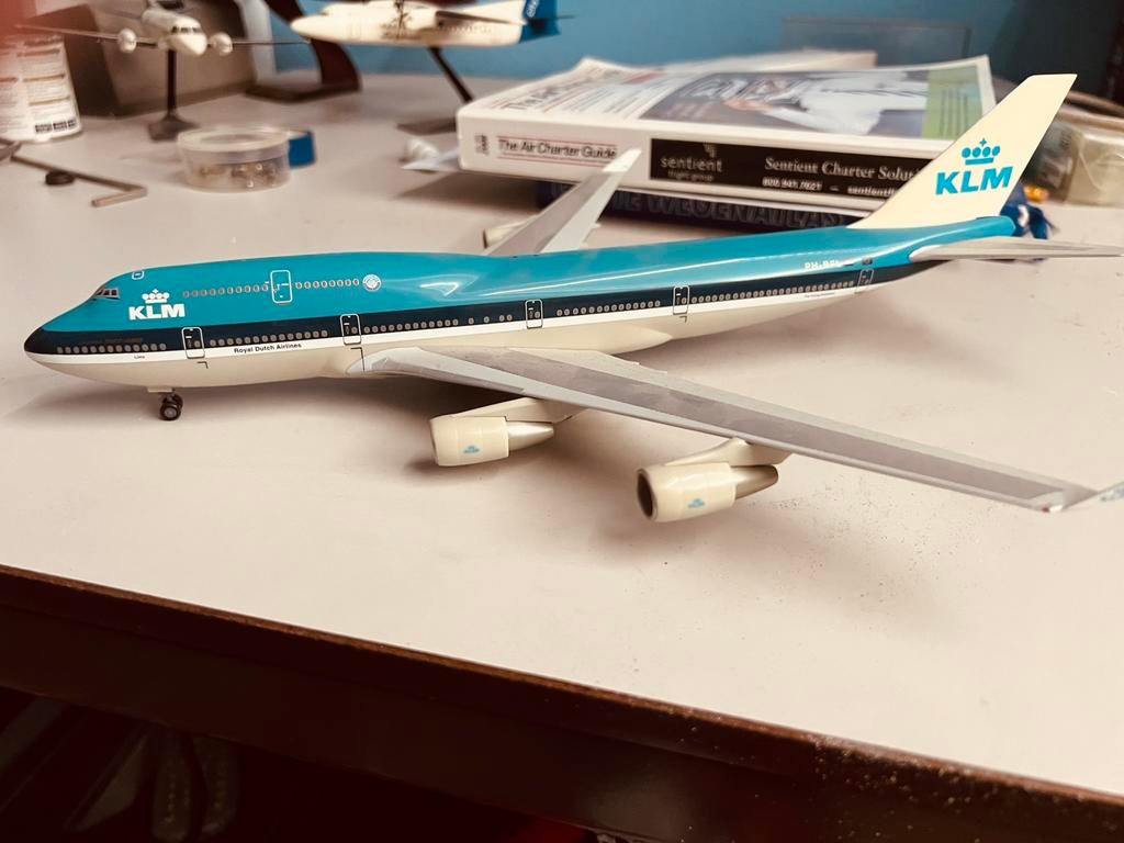 HERPA 1:200 KLM 747, Ophalen, Zo goed als nieuw, 1:200 of kleiner, Overige merken
