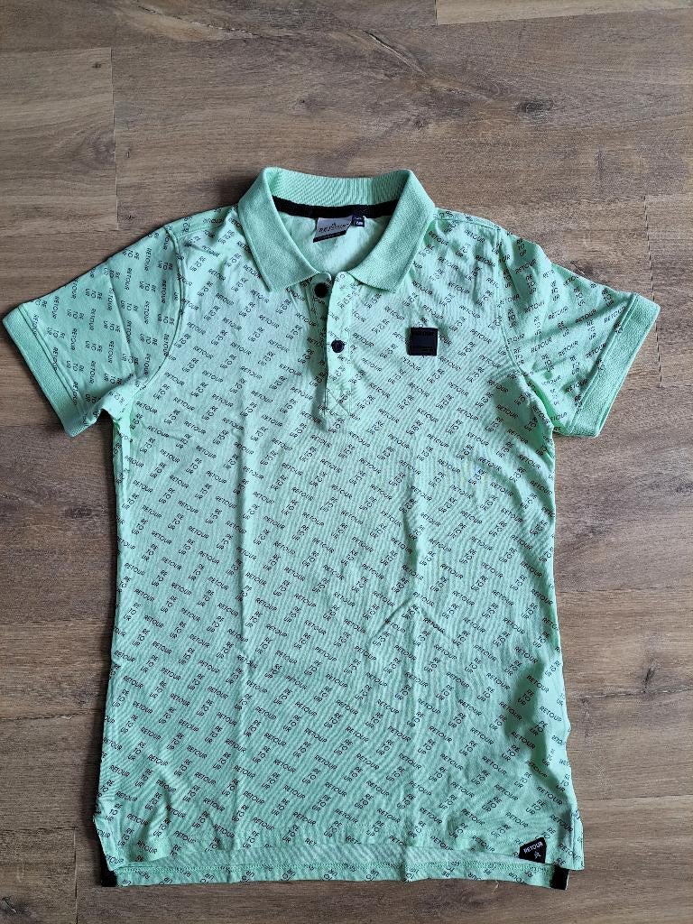 Zacht groene Retour polo maat 15/16 (170/176), Kinderen en Baby's, Kinderkleding | Maat 170, Ophalen of Verzenden, Zo goed als nieuw