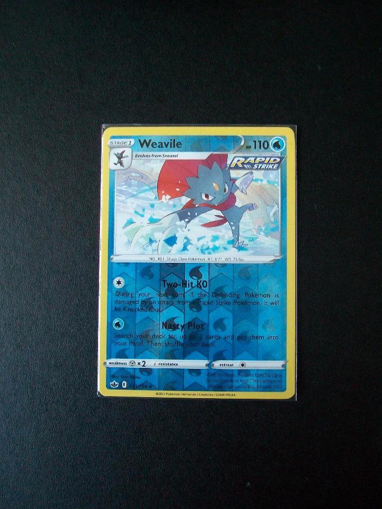 9052: Nieuwe Pokemon Kaart holofoil WEAVILLE hp110 (031/198), Verzenden, Nieuw, Losse kaart, Foil