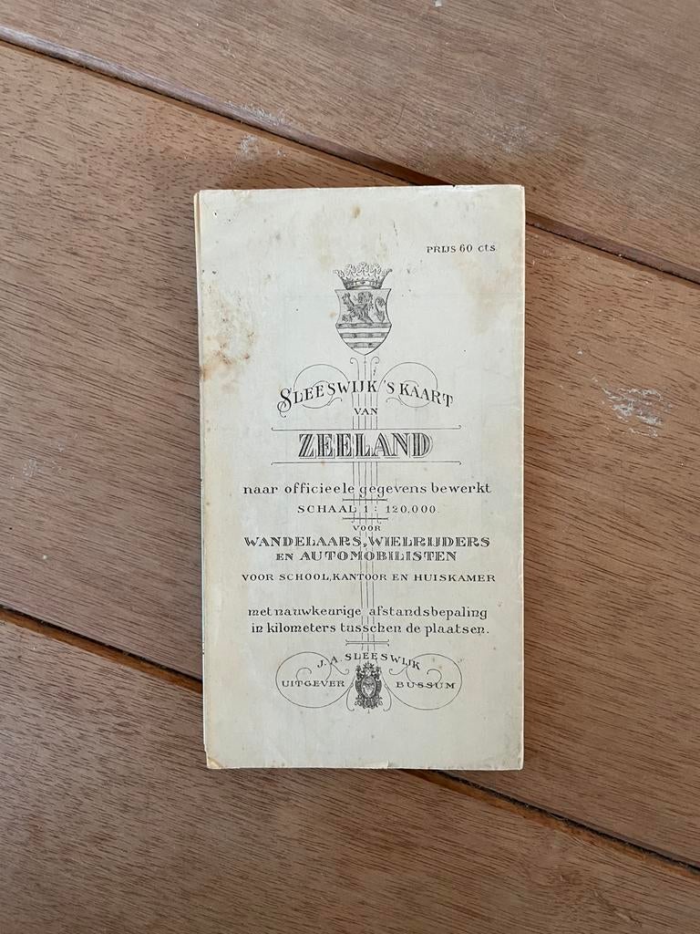 Oude kaart van Zeeland 1917/1918 - J.A. Sleeswijk, Gelezen, Ophalen of Verzenden, Landkaart, 1800 tot 2000