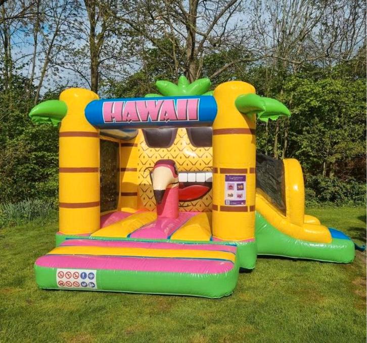 Springkussen “Hawaii” te huur, Hobby en Vrije tijd, Feestartikelen | Verhuur, Zo goed als nieuw, Ophalen of Verzenden