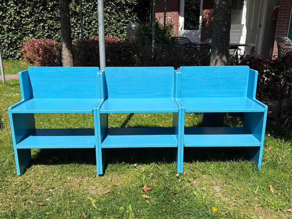 3x IKEA PS 2012 Schoenbanken - Blauw, Huis en Inrichting, Ophalen, Gebruikt