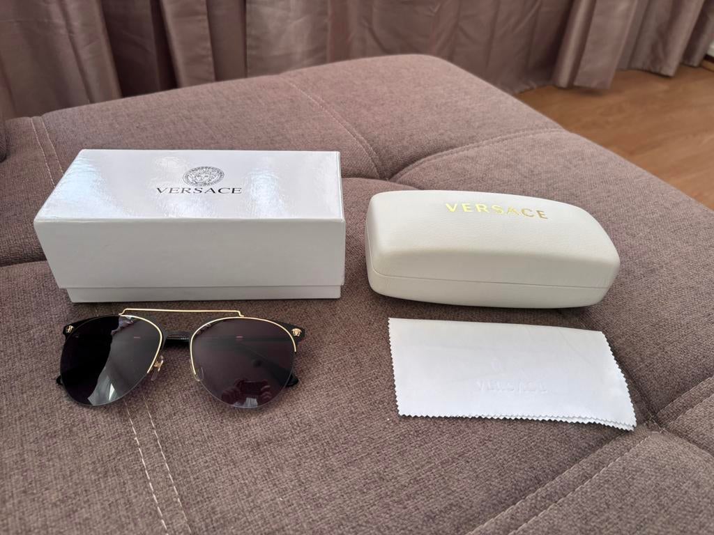 Versace VE2181 Gold/Black, Overige merken, Zonnebril, Zwart, Nieuw