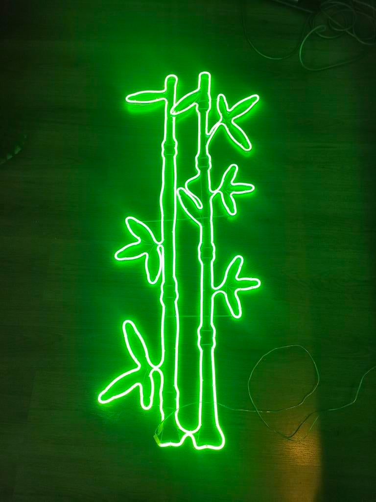 Groene Bamboe Neon LED Verlichting, Ophalen, Zo goed als nieuw, Modern, Aziatisch, Sfeervol
