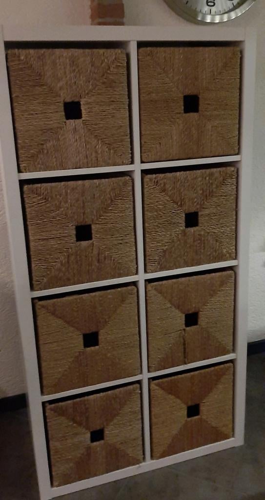8 knipsa manden voor ikea kallax Vakkenkast, Huis en Inrichting, Ophalen, Gebruikt, Rechthoekig, Riet
